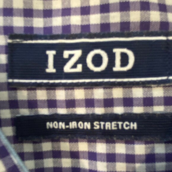IZOD Men's BCheck Shirt Button Up LARGE Natural Stretch Long Sleeve NWOT - Picture 6 of 14